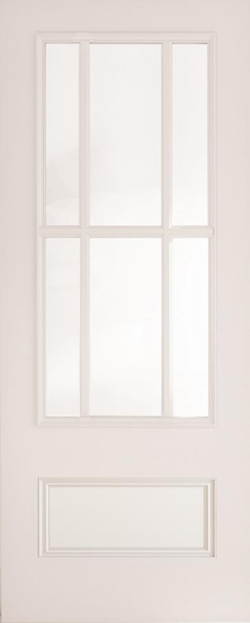 Canterbury White Internal Door with Clear Bevelled Glass (18mm lippings)